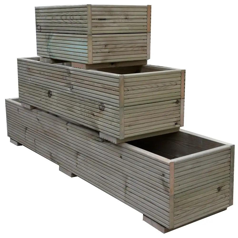 1800mm x 300mm x 400mm Swedish Pressure Treated Wooden Decking Planter ...